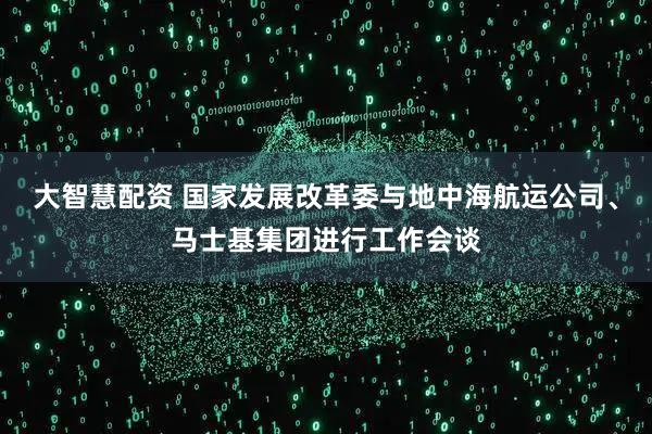 大智慧配资 国家发展改革委与地中海航运公司、马士基集团进行工作会谈