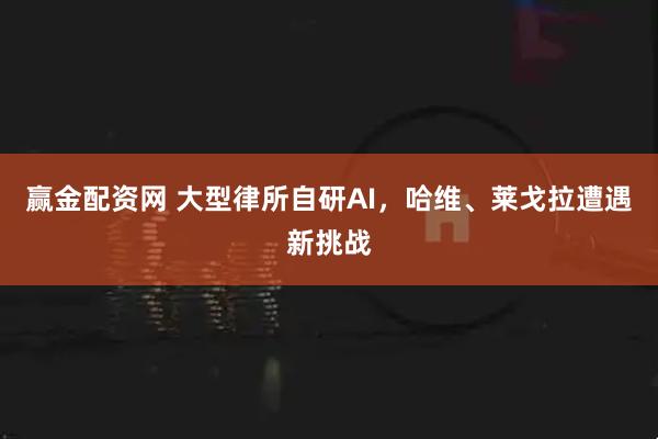 赢金配资网 大型律所自研AI，哈维、莱戈拉遭遇新挑战